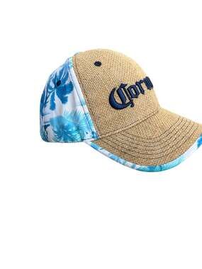 Calhoun Corona Extra Straw-Style Tropical Palm Print Adjustable Hat H100